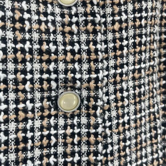 Gabby Skye Tweed Dress Sz 4 Ivy Preppy Academia 60s Mod Style Pearl Fringe Trim - Picture 5 of 12